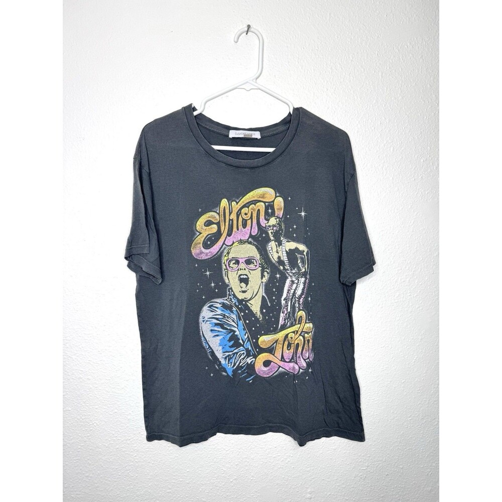 Ash Elton John On Stage Boyfriend Tee Distressed Medium Daydreamer Faded Shirt